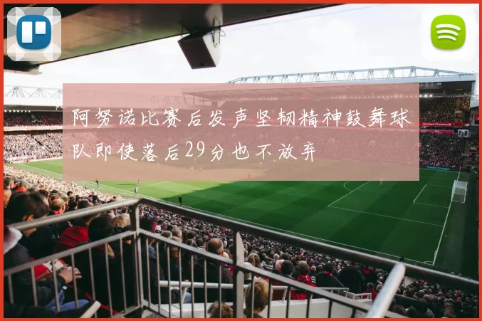 阿努诺比赛后发声坚韧精神鼓舞球队即使落后29分也不放弃